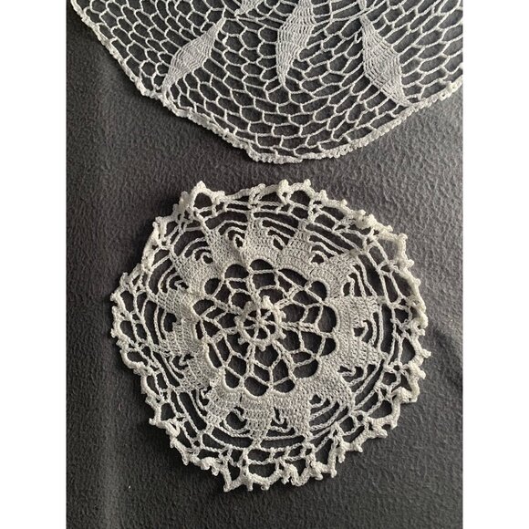 Handmade Crochet Lace Doily Set of 2 - Picture 2 of 8